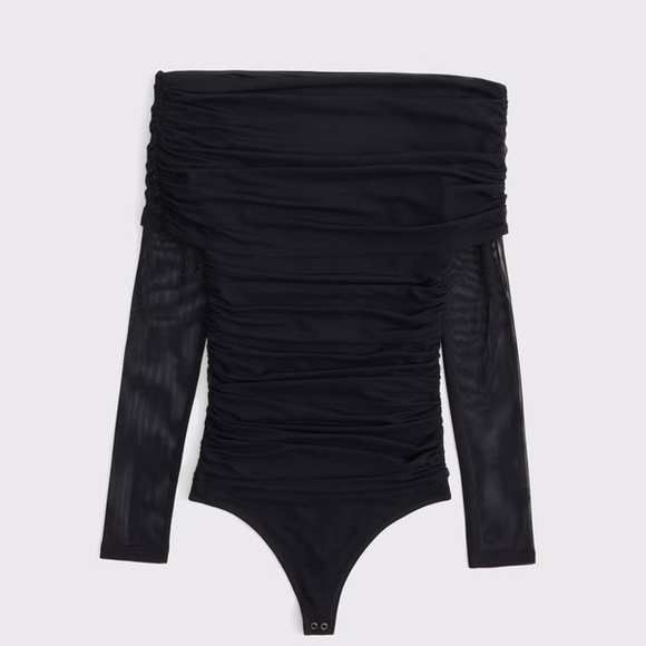 Abercrombie & fitch long sleeve mesh foldover bodysuit - Picture 3 of 7